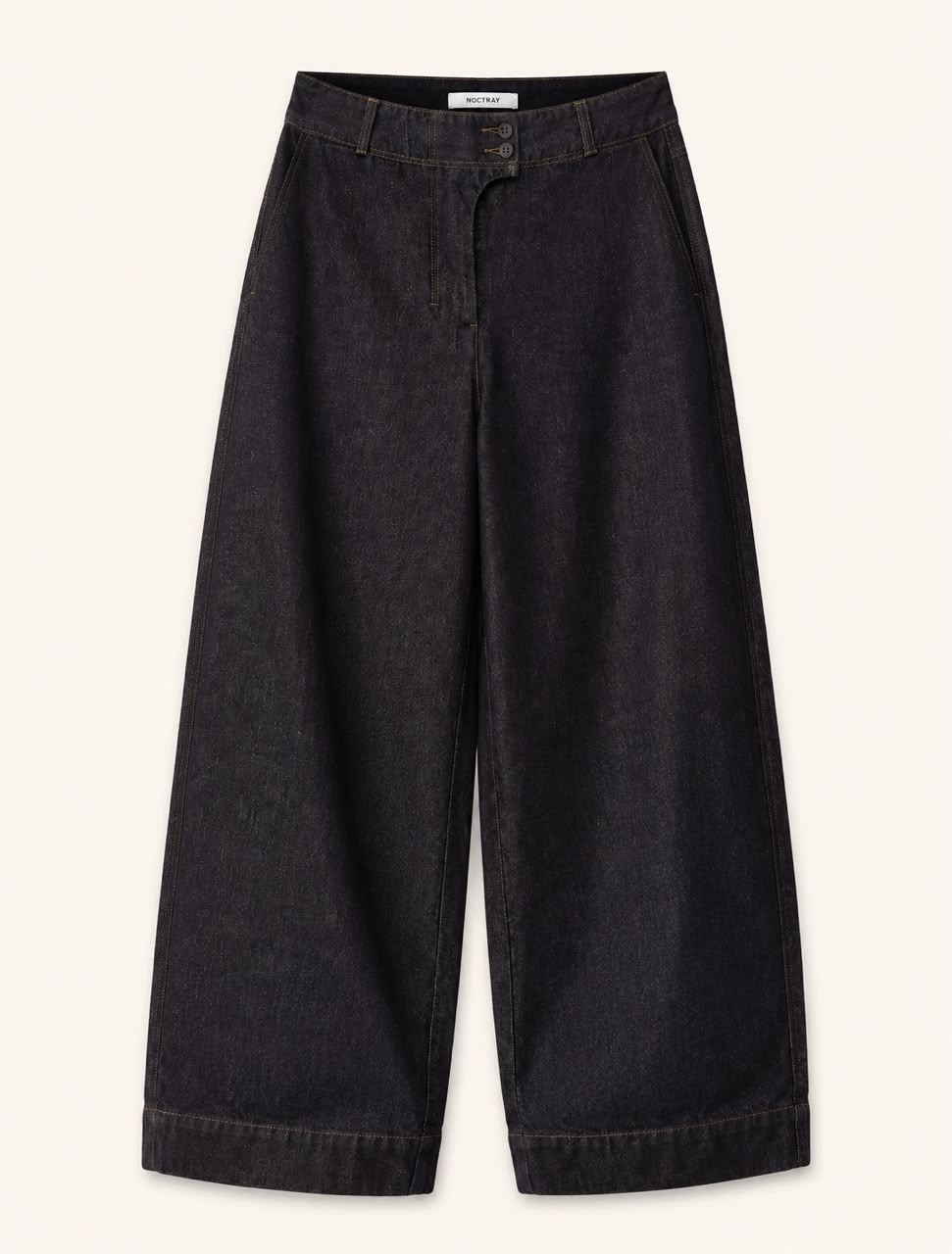 Washed Charcoal Wide-Leg Denim