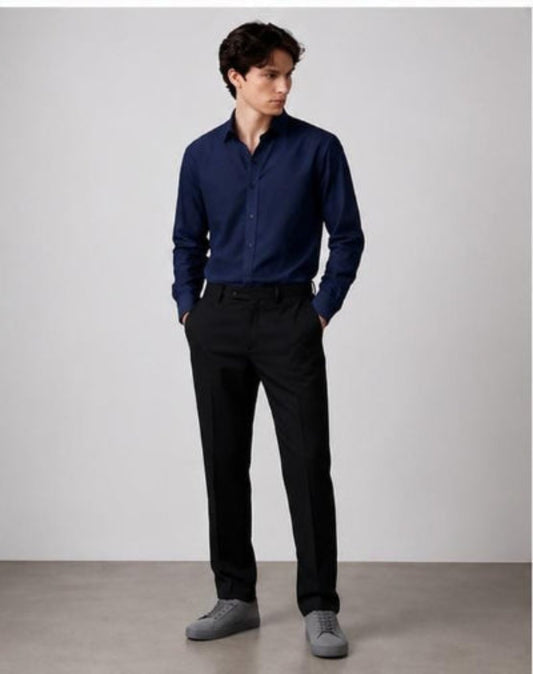 Navy Noctray Cotton Shirt