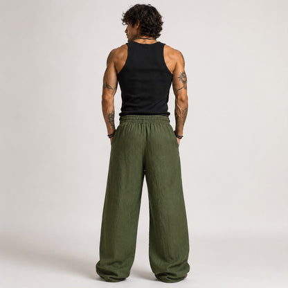 Green Hand-made Embroidered Trouser
