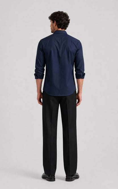 Timeless Navy Bue Cotton Shirt