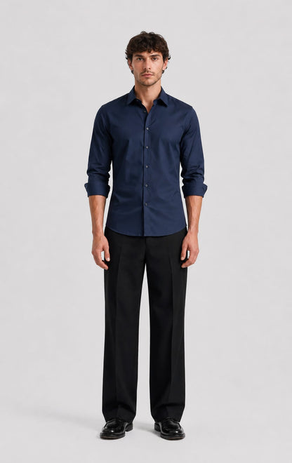 Timeless Navy Bue Cotton Shirt