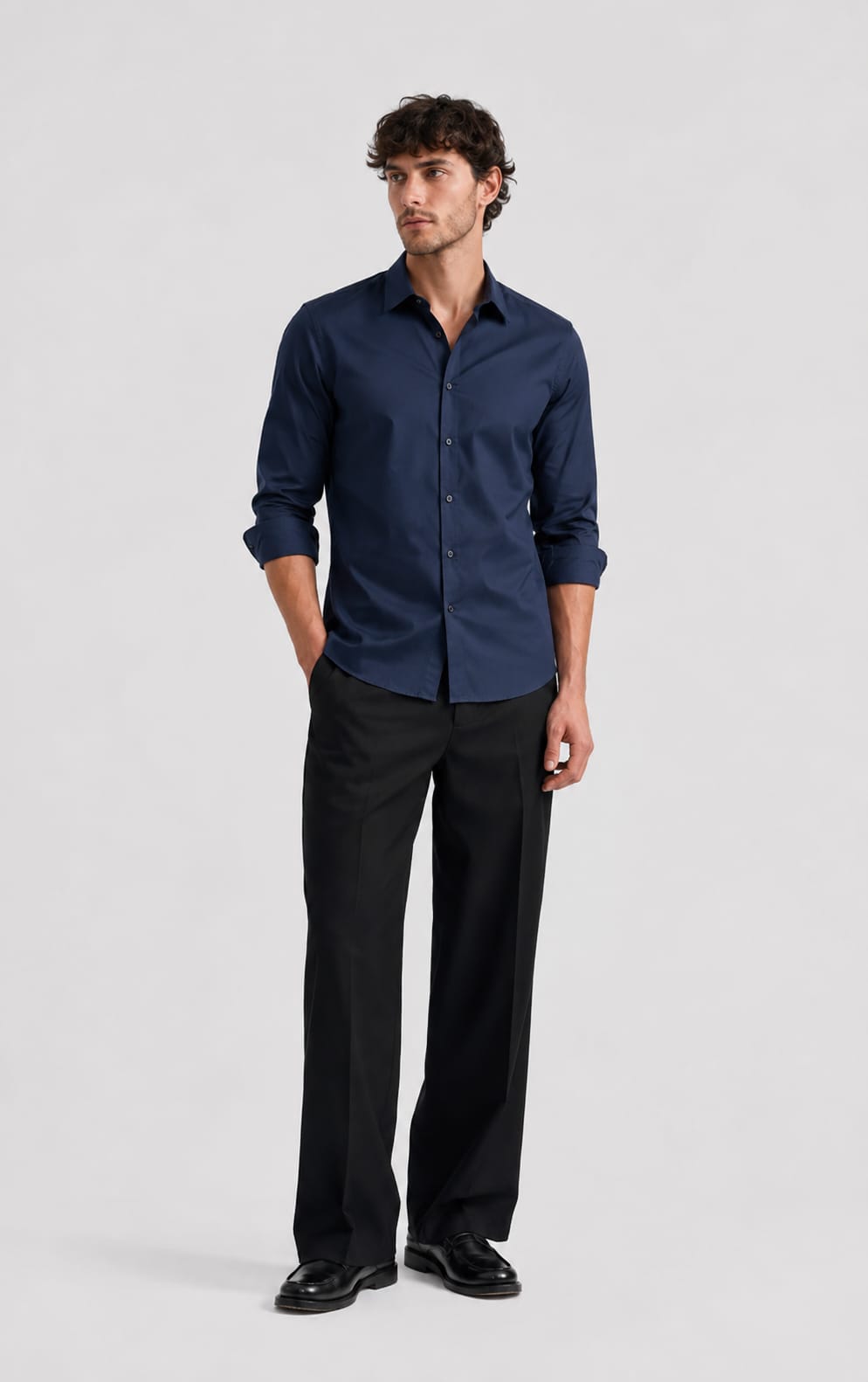 Timeless Navy Bue Cotton Shirt