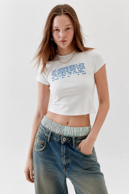 Blue-Verse Baby Tee