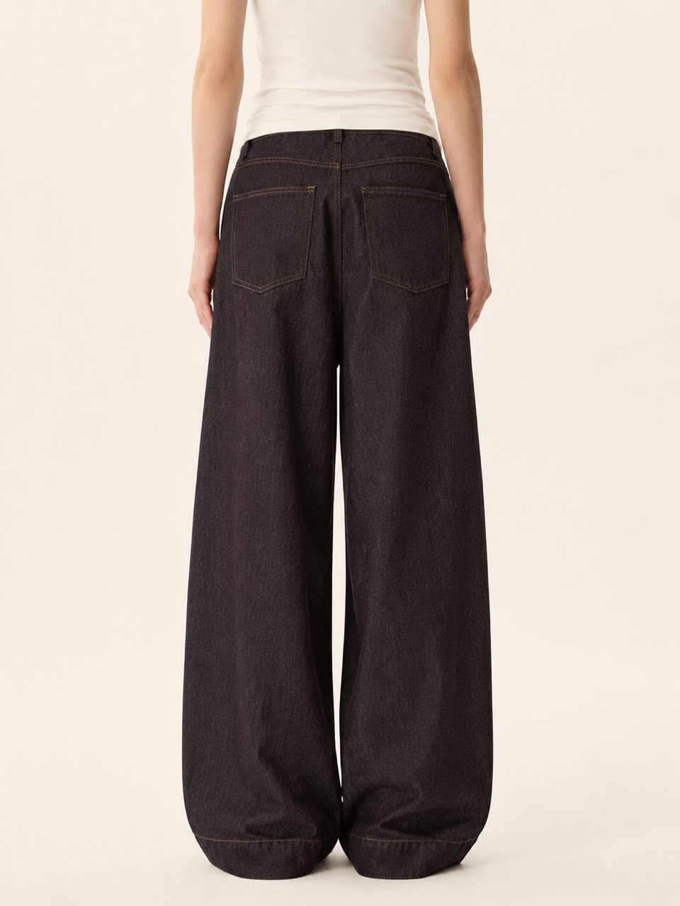 Washed Charcoal Wide-Leg Denim