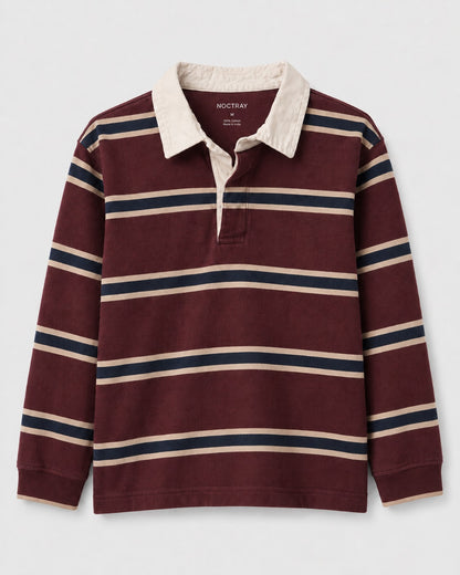 Noctray Cotton Rugby T-Shirt – Red Striped