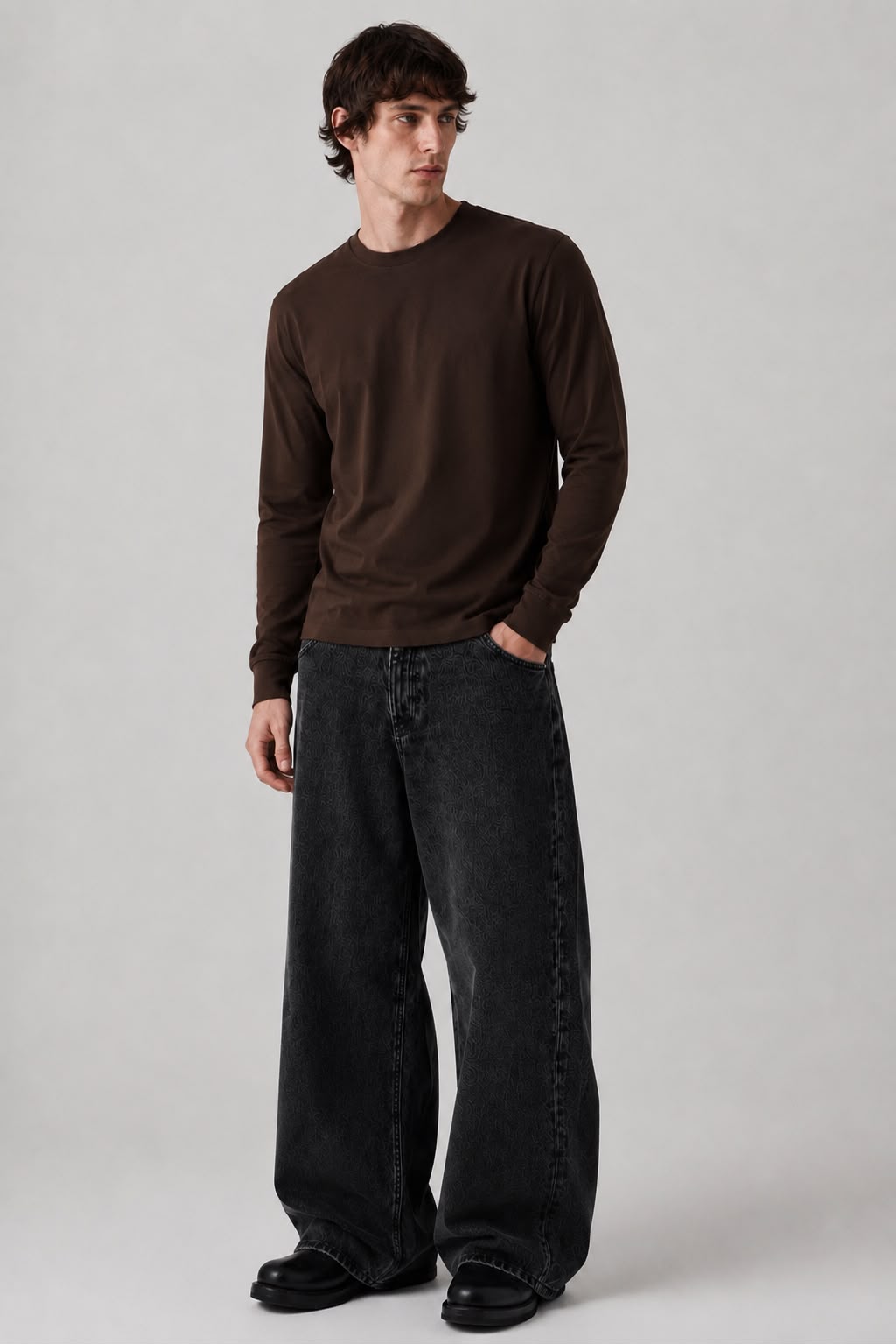 Noctray Brown Full Sleeve T-Shirt