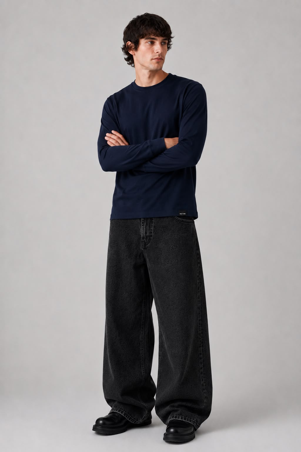 Noctray Navy Blue Full Sleeve T-Shirt