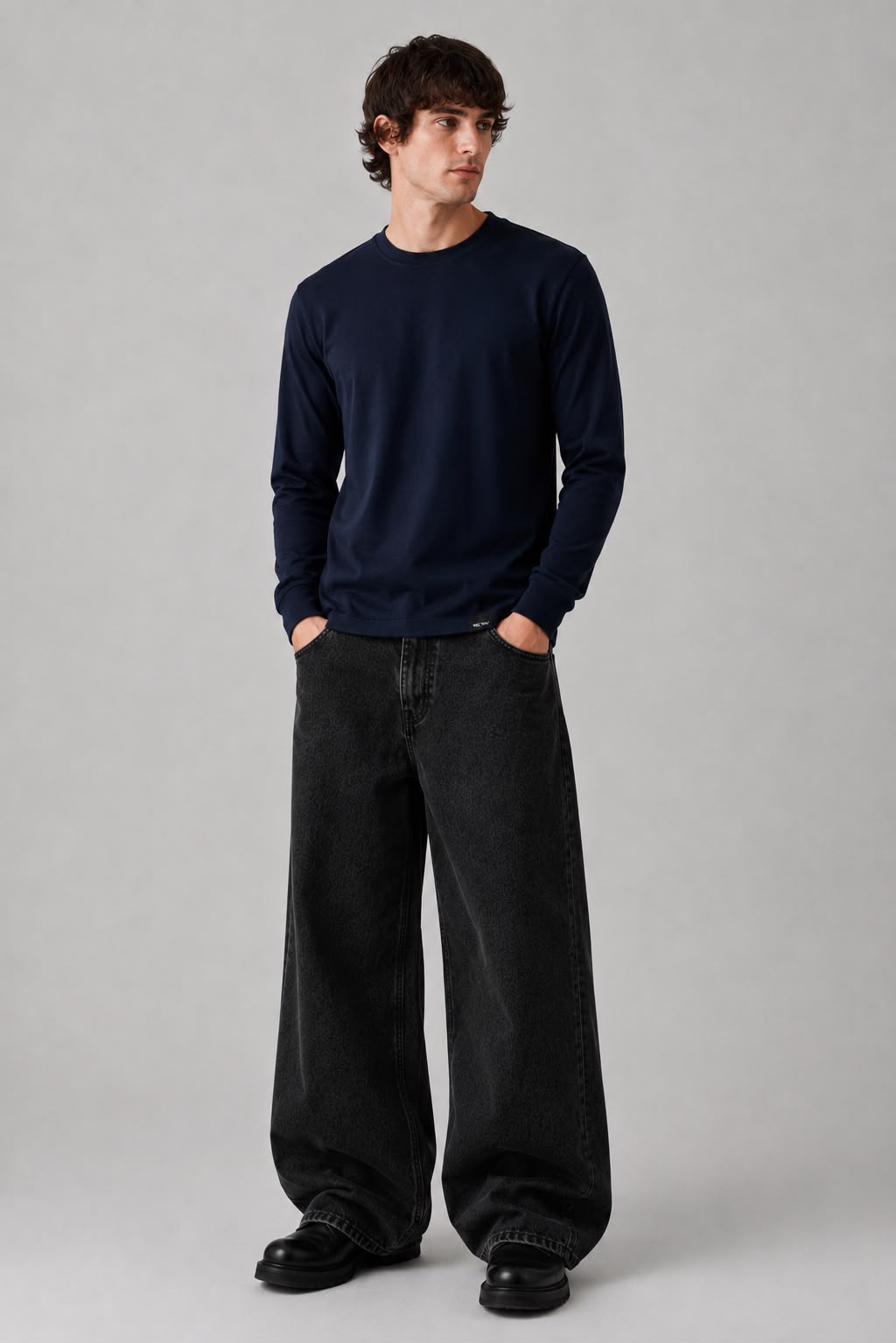 Noctray Navy Blue Full Sleeve T-Shirt